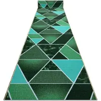 Rugsx Löpare anti-halk TRÓJKĄTY trianglar, gummi grön 57cm 57x920 cm