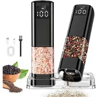 Melitt Elektrisk Salt- och Pepparkvarn med Digital Display, Automatisk Salt- och Pepparkvarn med Justerbar Grovhet