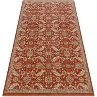 Rugsx Ullmatta LEGEND 468 16 GB301 OSTA - Blommor, ram, exklusiv beige / röd 160x230 cm