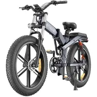 ENGWE Elcykel - ENGWE - X26 - Dubbelt batteri 19Ah &; 7.5Ah - Räckvidd 57.7 miles - Däck 26*4.0 tum grå färg
