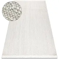 Rugsx Matta NANO EM52A Ruter, ögla, plattvävd vit 120x170 cm