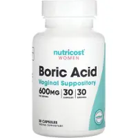 Nutricost Borsyra Vaginaltabletter för kvinnor, 600 mg, 30 kapslar