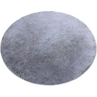 Rugsx Modern tvättmatta LAPIN cirkel lurvig, halksäker grå / elfenben cirkel 80 cm