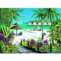Sunsout Inc - Tropical Escape - 500 PC Jigsaw Puzzle av Artist: Penney Scarboro - Frdig storlek 18 " X 24 " - MPN# 61810