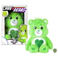 Care Bears 14" Good Luck Bear Plushy - Grön Mjukis för 4+ år - Perfekt Gåva, Super Mjuk och Kramvänlig -