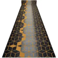 Rugsx Löpare anti-halk 110 cm HEKSAGON grå / svart 110x540 cm