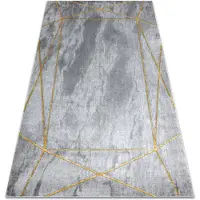 Rugsx Exklusiv EMERALD Matta 1022 glamour, snygg geometrisk, marble grå / guld 160x220 cm