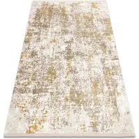 Rugsx Modern matta DUKE 51546 beige / guld - Vintage, strukturerad, mycket mjuk, fransar 200x290 cm