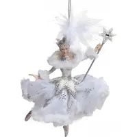 Kurt S. Adler Kurt Adler Snöprinsessan ballerina-prydnad – Elegant vintagestil julminnessak