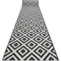 Rugsx Löpare BCF MORAD Ruta ruter svart / kräm 100 cm 100x210 cm