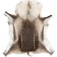 Rugsx RENIFER matta – naturläder, dekorativ, överkast – premium POK008 brun / beige 100x120 cm