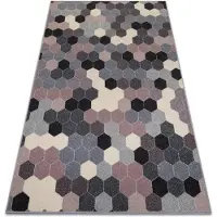 Rugsx Matta HEOS 78537 grå / rosa / grädde HEXAGON 120x170 cm