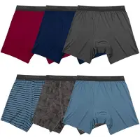 Fruit Of The Loom fr mn Standard Micro Stretch Boxershorts Designade fr att flytta med dig Lttvikts- och fukttransporterande 6-pack-assortera