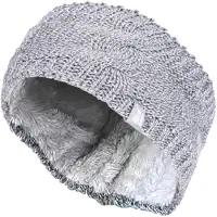 Heat Holder Kabelstickad fleece fodrad termisk vinter öronvärmare pannband för damer