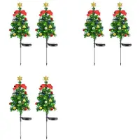 6ST Solar Julgransbelysning Utomhus Vattentät Solar Lights Xmas Tree Stake Lights Juldekorationer