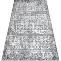 Rugsx Matta Structural SOLE D3732 aztek, ruter - Flat woven grå / beige 80x250 cm