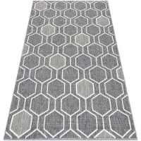 Rugsx Matta SPRING 20404332 Hexagon sisal, ögla - grå 120x170 cm