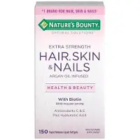 Natures Bounty Optimala Lösningar från , Extra Stark Hår, Hud & Naglar, 150 Snabbt Frigörande Flytande Mygglikapslar