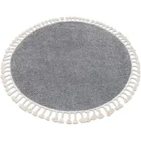 Rugsx Matta BERBER 9000 cirkel grå Fringe Berber marockansk shaggy cirkel 120 cm