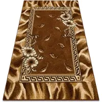 Rugsx Matta BCF Morad TRIO Klassisk blommor blad - brun 60x110 cm