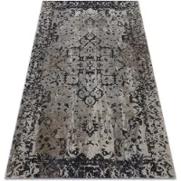 Rugsx Modern matta MUNDO E0681 prydnad, ram vintage utomhus beige / svart 160x220 cm