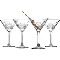 Pasabahce Premium stamade Martini -glasgon Uppsttning av 4 Crystal Design Cocktail Cups 7.8 oz Vintage Coupe Glasses Eleganta cocktailglasgon