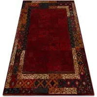 Rugsx Ullmatta OMEGA LUMENA etnisk Ram rubin 200x300 cm