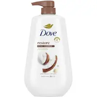 Dove Body Wash med Pump Restore kokos- och kakaosmr fr 24 timmar Lotion-Mjuk hudfuktande hudrengring utan sulfater inga parabener 30,6 Oz