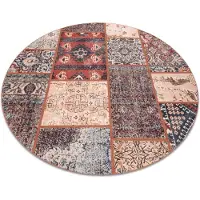 Rugsx ANTIKA antik ancient rust circle, modernt lapptäcke, grekisk tvättbar - terrakotta cirkel 200 cm