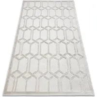 Rugsx Matta SANTO SISAL 58385 Ruta, geometrisk beige 80x150 cm