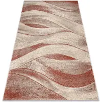 Rugsx Matta FUSION 1617 kräm / terrakotta - Waves, modern, abstrakt 180x270 cm