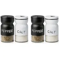 Torribaly 2X Farmhouse Salt och Peppar Shakers Set med Justerbara Lock, Modern HemlandsköKsinredning, SöT Shaker Set