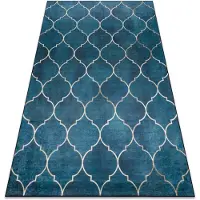 Rugsx ANDRE 1181 tvättmatta Marockansk spaljé halkskydd - blå 160x220 cm