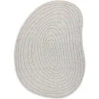 Rugsx ORGANIC 2743 sisalmatt Trunk ecru / grå – naturlig, modern oregelbunden form 120x170 cm