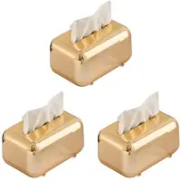 Typecat 3X Lyxiga Gyllene Vävnadslådor Förvaring Servetthållare Pappersfodral Organizer Ornament Desktop