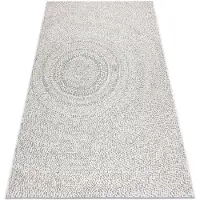 Rugsx Matta SISAL FLAT 48832367 Cirklar, prickar kräm / grå 140x200 cm