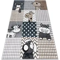 Rugsx Matta FUN Pets för barn, djur grå 240x330 cm