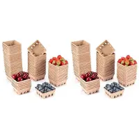 Melitt 120-Pack Massafiberbärkorg, för Jordgubbsblåbär Hallondruvor Körsbär, Producera Korgbehållare