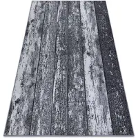 Rugsx Halkskydd Matta vägg till vägg WOOD trä styrelse grå 100x600 cm
