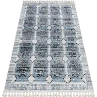 Rugsx Modern matta BELLE BR22A beige / blå Fringe 120x170 cm