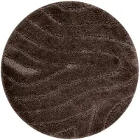 Rugsx Badrumsmatta SUPREME cirkel WAVES, Vågor, halkfri, mjuk - brun cirkel 100 cm