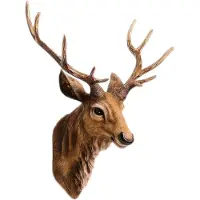 Wella 45Cm Nordic Lucky Deer VäGghäNgande Skulptur Ljus Lyx Djurstaty Skalle Dekor Heminredning