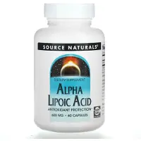 Source naturals , Alfa-Lipoinsyra, 600 mg, 60 Capsul