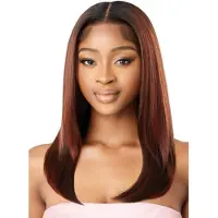 Outre Airtied 100% Helt Handbunden Peruk - Mnniskohrblandning - Elegant Yaki 20" (JET BLACK 1)