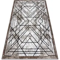 Rugsx Modern matta COZY Tico, geometrisk - strukturella två nivåer av hudna brun 80x150 cm