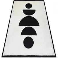 Rugsx Modern matta MODE 8598 geometrisk kräm / svart 120x170 cm