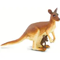 Safari Ltd. Knguru med babyfigur - Realistisk 4" handmlad viltleksak - Pedagogisk fljeslagare fr pojkar, flickor och barn frn 3 r