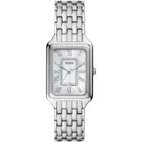 Fossil Retro Raquel Damklocka - Silverfärgat Rostfritt Stål, 50M Vattentålig Mors Dagspresent ES5306 silver