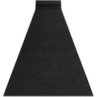 Rugsx Löpare SISAL FLOORLUX design 20433 svart PLAIN 120 cm 120x370 cm