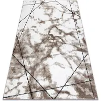 Rugsx Modern matta COZY Lina, geometrisk, Marmor - strukturella två nivåer av hudna brun 280x370 cm